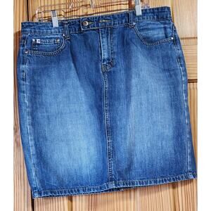 Tommy Hilfiger Denim Skirt Blue Straight Pencil Knee Length Size 16
